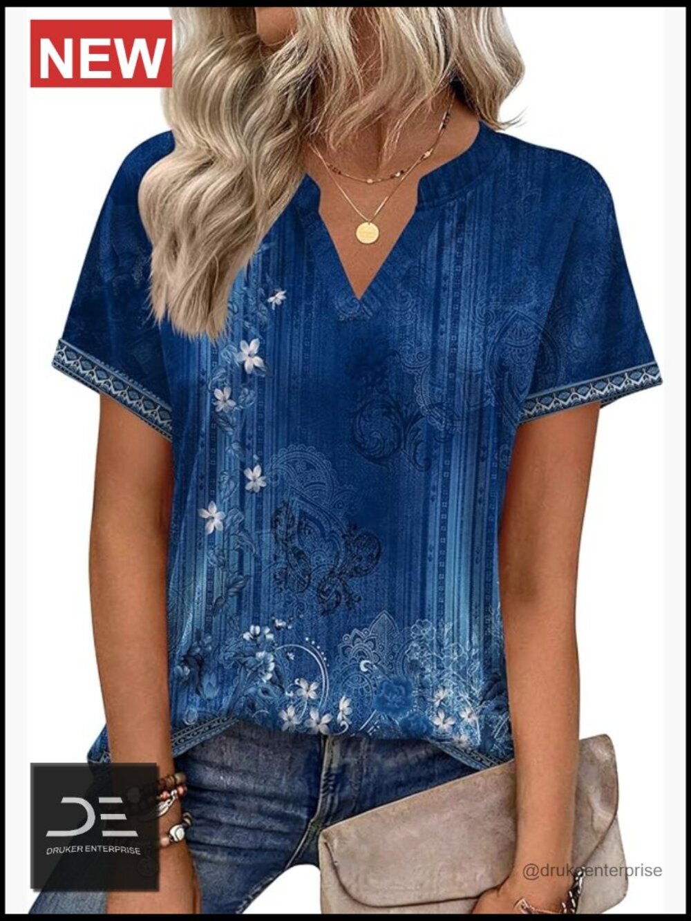 Short Sleeve V Neck Tunic Blouse Business Work Top